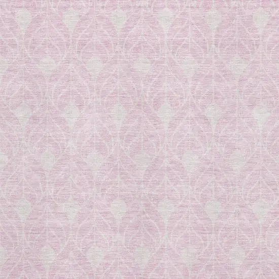 Pink And Ivory Geometric Washable Area Rug With UV Protection Photo 2
