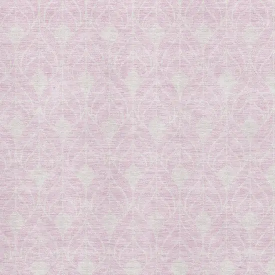 Pink And Ivory Geometric Washable Area Rug With UV Protection Photo 2