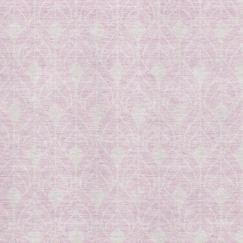 Pink And Ivory Geometric Washable Area Rug With UV Protection Photo 2
