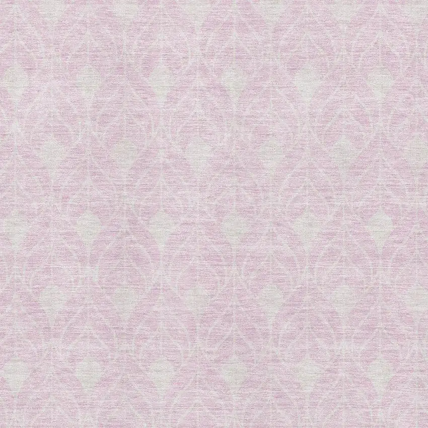 Pink And Ivory Geometric Washable Area Rug With UV Protection Photo 2