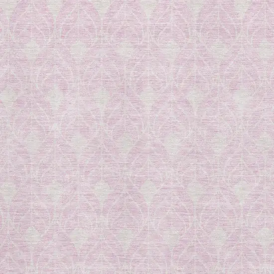Pink And Ivory Geometric Washable Area Rug With UV Protection Photo 2