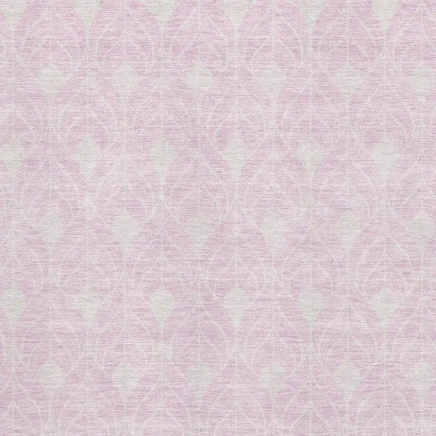 Pink And Ivory Geometric Washable Area Rug With UV Protection Photo 2