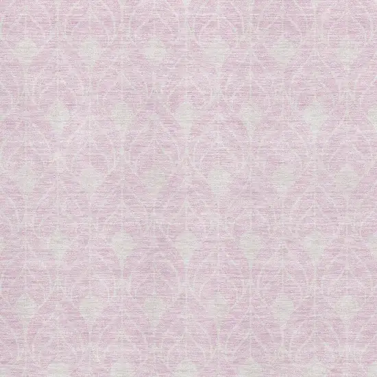 Pink And Ivory Geometric Washable Area Rug With UV Protection Photo 2