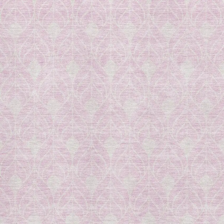 Pink And Ivory Geometric Washable Area Rug With UV Protection Photo 2