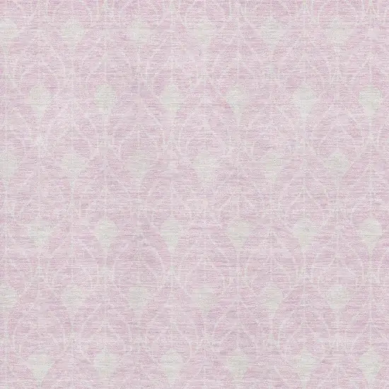 Pink And Ivory Geometric Washable Area Rug With UV Protection Photo 2
