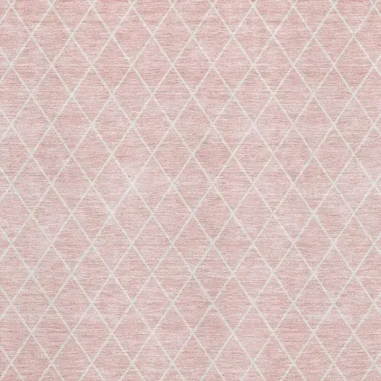 Pink And Ivory Geometric Washable Area Rug With UV Protection Photo 2