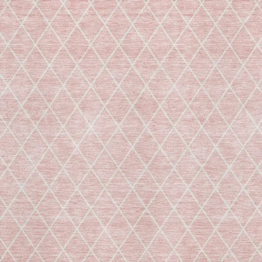 Pink And Ivory Geometric Washable Area Rug With UV Protection Photo 2