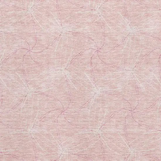 Pink And Ivory Geometric Washable Area Rug With UV Protection Photo 2