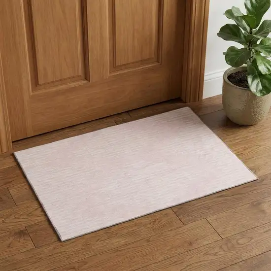 Pink And Ivory Geometric Washable Area Rug With UV Protection Photo 1