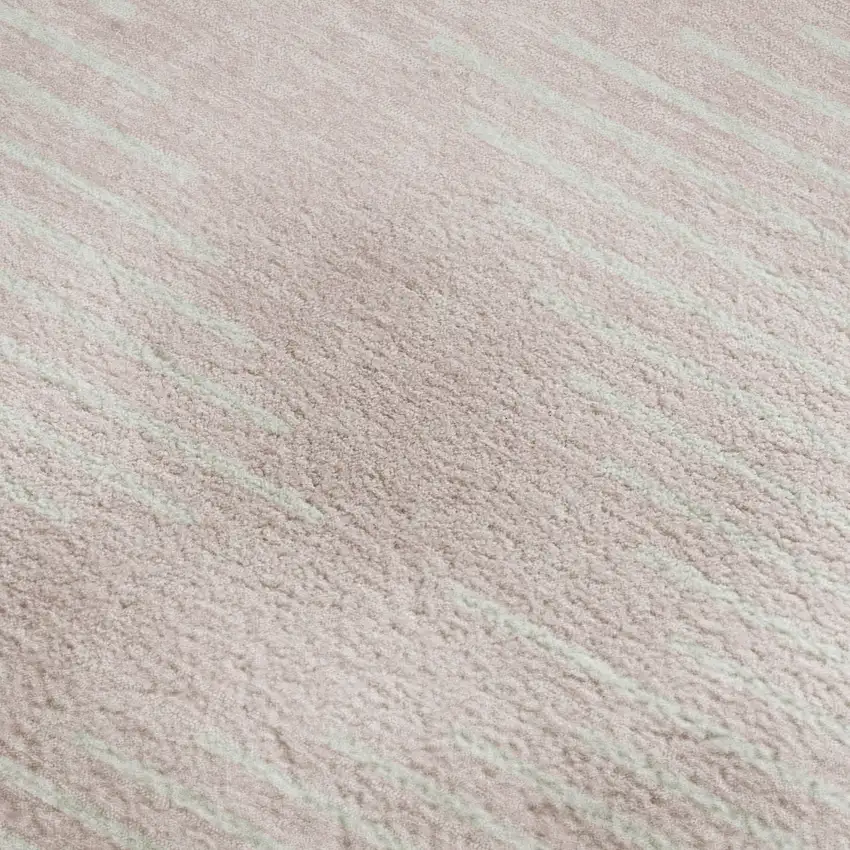 Pink And Ivory Geometric Washable Area Rug With UV Protection Photo 2