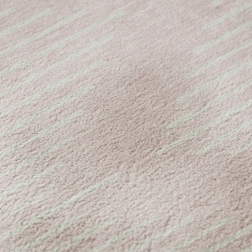 Pink And Ivory Geometric Washable Area Rug With UV Protection Photo 1