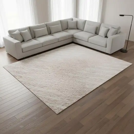 Pink And Ivory Geometric Washable Area Rug With UV Protection Photo 2