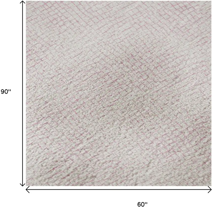 Pink And Ivory Geometric Washable Area Rug With UV Protection Photo 9