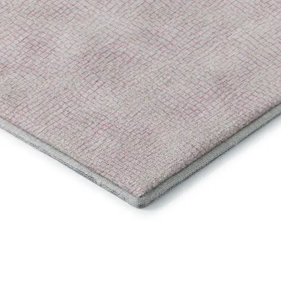 Pink And Ivory Geometric Washable Area Rug With UV Protection Photo 7