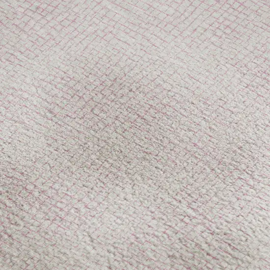 Pink And Ivory Geometric Washable Area Rug With UV Protection Photo 3