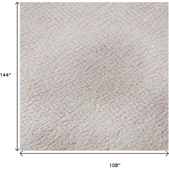 Pink And Ivory Geometric Washable Area Rug With UV Protection Photo 9