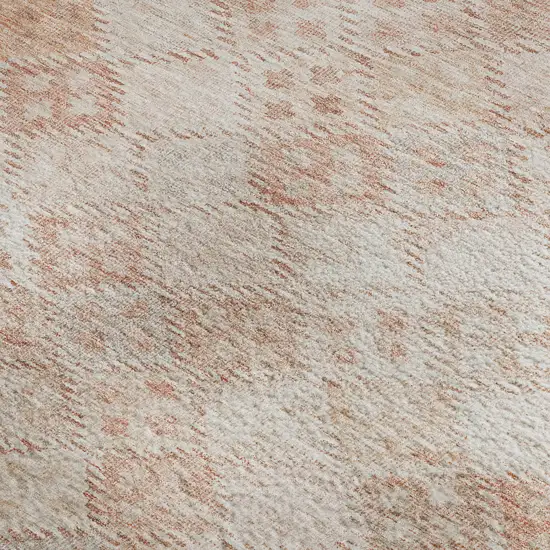 Pink And Ivory Geometric Washable Area Rug With UV Protection Photo 3
