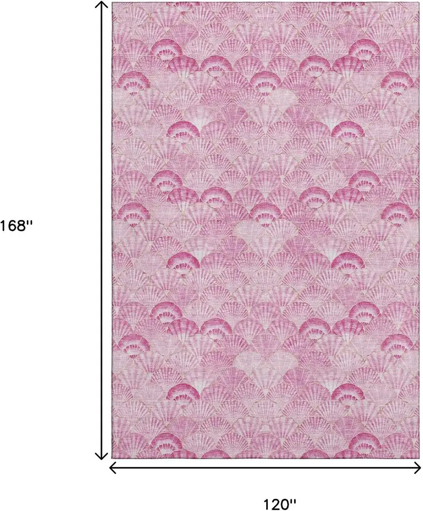 Pink And Ivory Geometric Washable Area Rug With UV Protection Photo 3