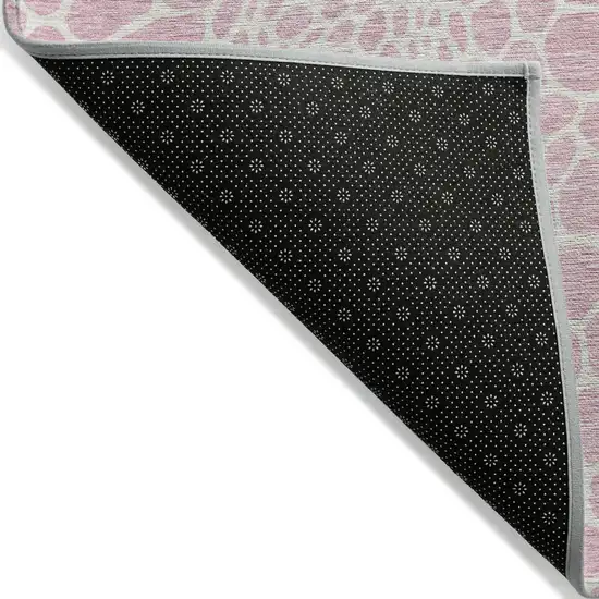 Pink And Ivory Geometric Washable Indoor Outdoor Area Rug Photo 4