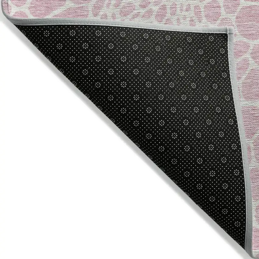 Pink And Ivory Geometric Washable Indoor Outdoor Area Rug Photo 4