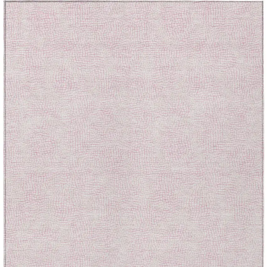 Pink And Ivory Geometric Washable Indoor Outdoor Area Rug Photo 4