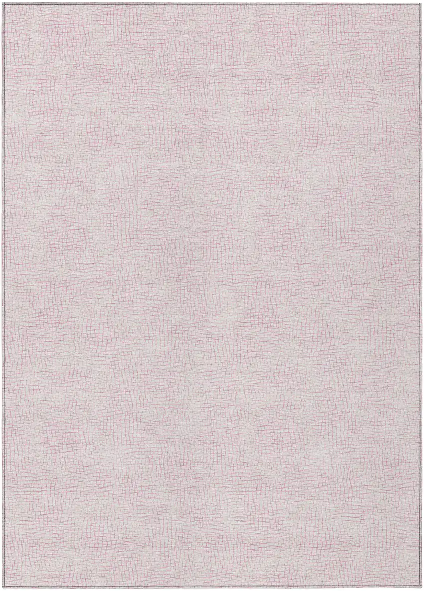 Pink And Ivory Geometric Washable Indoor Outdoor Area Rug Photo 2