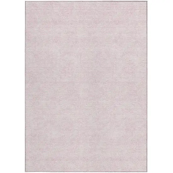 Pink And Ivory Geometric Washable Indoor Outdoor Area Rug Photo 5