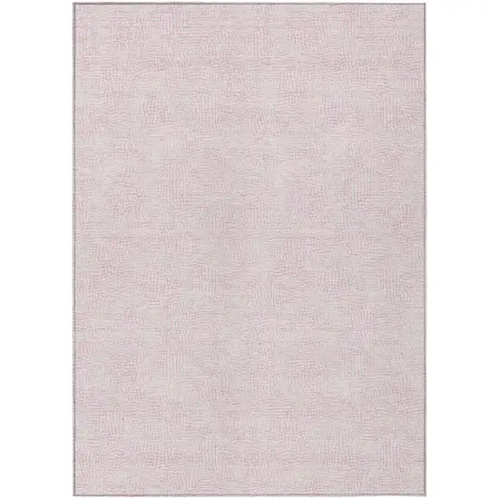 Pink And Ivory Geometric Washable Indoor Outdoor Area Rug Photo 2