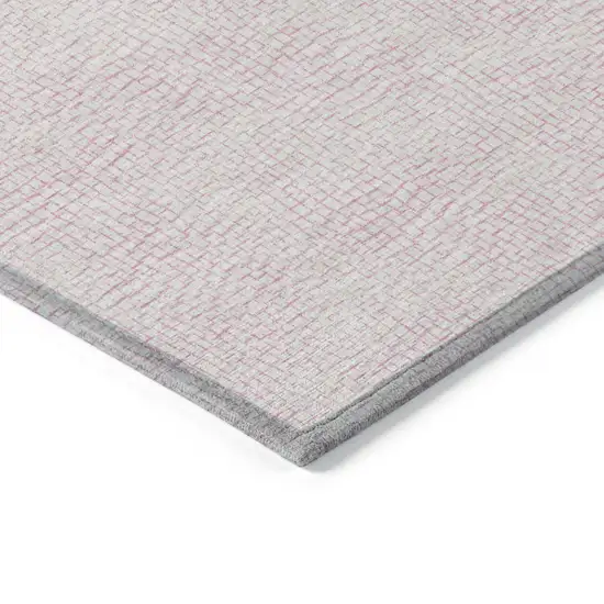 Pink And Ivory Geometric Washable Indoor Outdoor Area Rug Photo 3