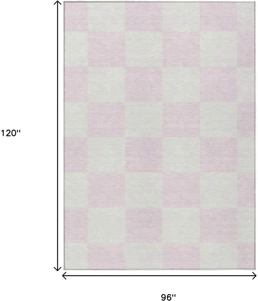 Pink And Ivory Geometric Washable Indoor Outdoor Area Rug Photo 3
