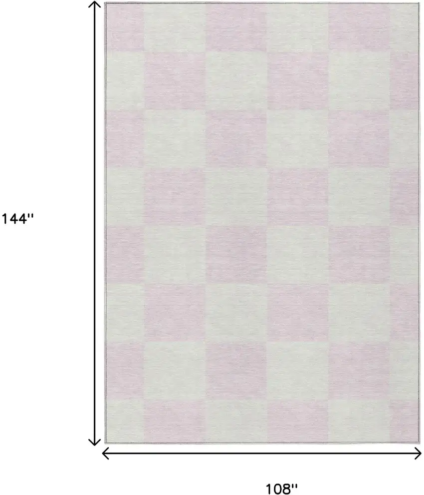 Pink And Ivory Geometric Washable Indoor Outdoor Area Rug Photo 3