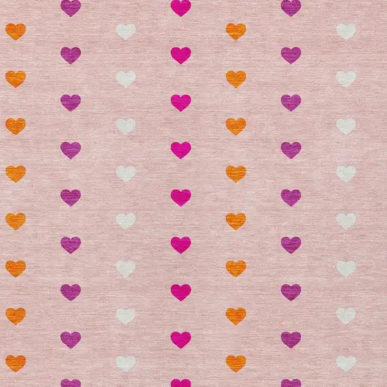 Pink And Ivory Geometric Washable Indoor Outdoor Area Rug Photo 2