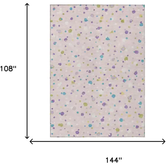 Pink And Ivory Geometric Washable Indoor Outdoor Area Rug Photo 7
