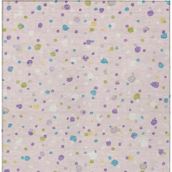 Pink And Ivory Geometric Washable Indoor Outdoor Area Rug Photo 4