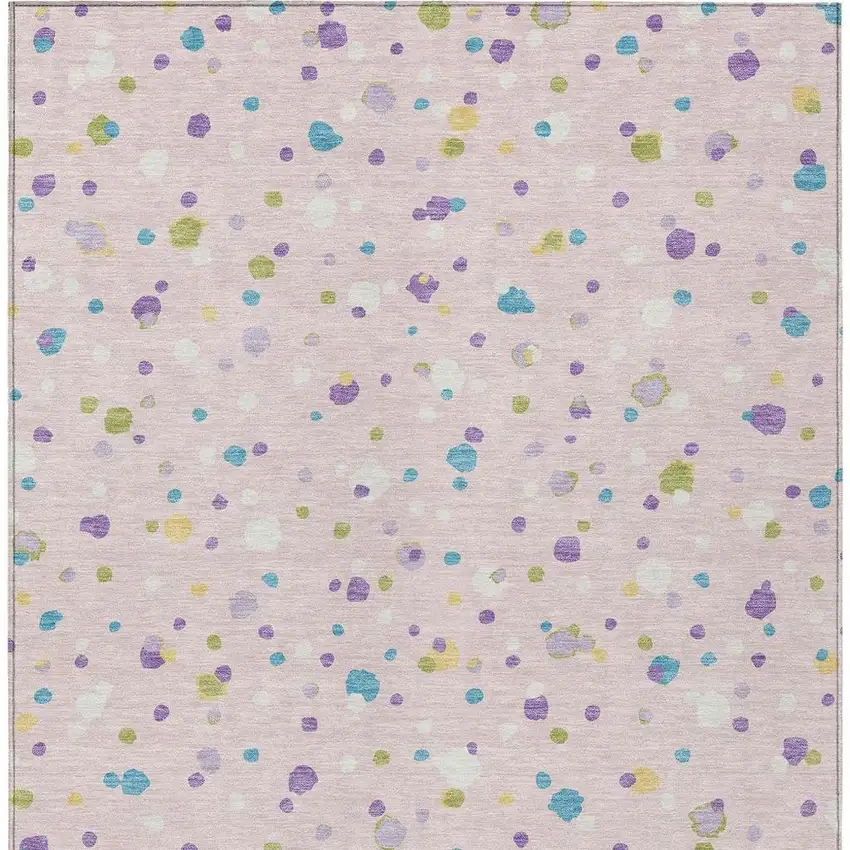 Pink And Ivory Geometric Washable Indoor Outdoor Area Rug Photo 4
