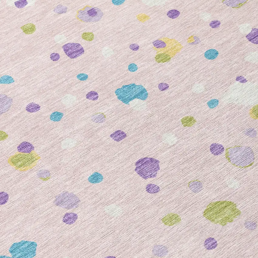 Pink And Ivory Geometric Washable Indoor Outdoor Area Rug Photo 6