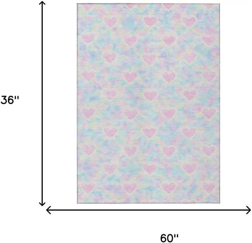 Pink And Ivory Geometric Washable Indoor Outdoor Area Rug Photo 6