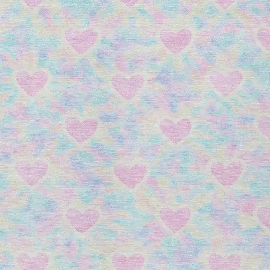 Pink And Ivory Geometric Washable Indoor Outdoor Area Rug Photo 2
