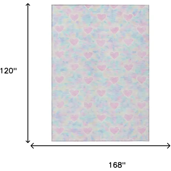 Pink And Ivory Geometric Washable Indoor Outdoor Area Rug Photo 6