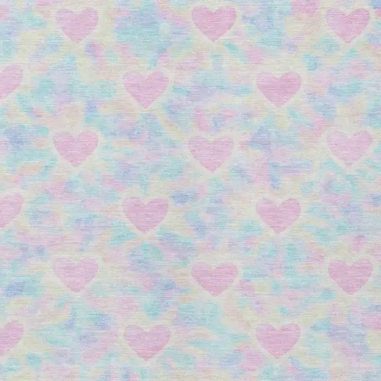 Pink And Ivory Geometric Washable Indoor Outdoor Area Rug Photo 2