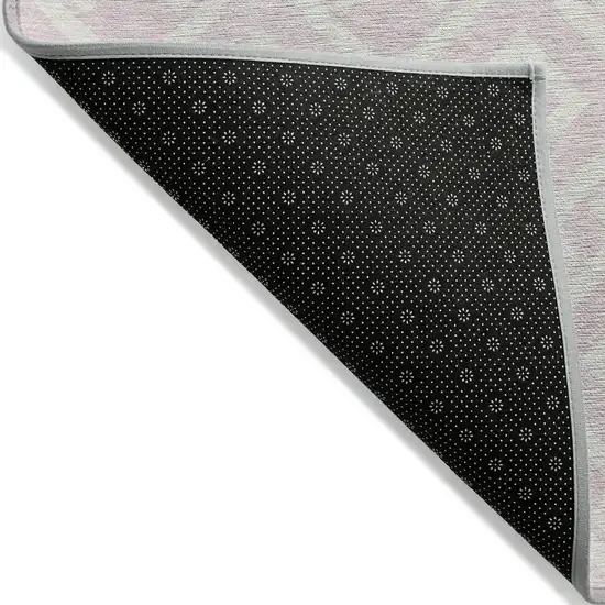 Pink And Ivory Geometric Washable Indoor Outdoor Area Rug Photo 4