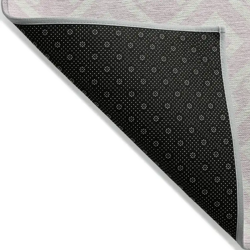 Pink And Ivory Geometric Washable Indoor Outdoor Area Rug Photo 4