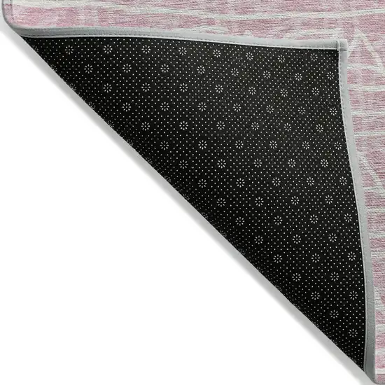 Pink And Ivory Geometric Washable Indoor Outdoor Area Rug Photo 2