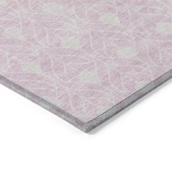 Pink And Ivory Geometric Washable Indoor Outdoor Area Rug Photo 4