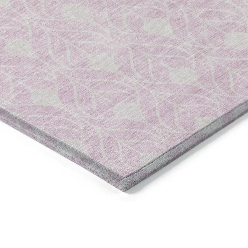 Pink And Ivory Geometric Washable Indoor Outdoor Area Rug Photo 4