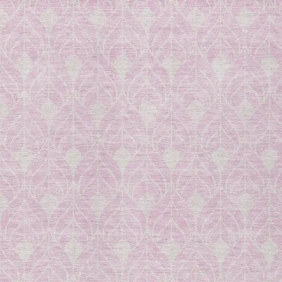 Pink And Ivory Geometric Washable Indoor Outdoor Area Rug Photo 4