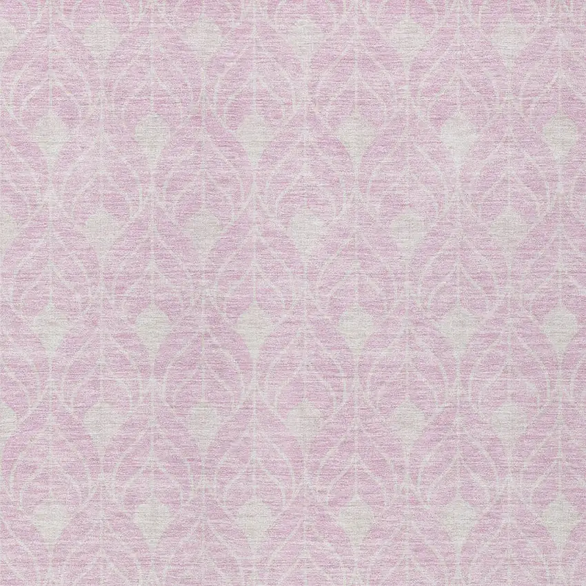 Pink And Ivory Geometric Washable Indoor Outdoor Area Rug Photo 4