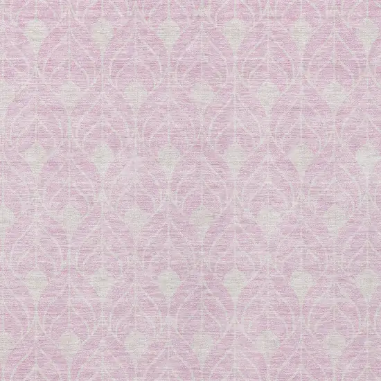 Pink And Ivory Geometric Washable Indoor Outdoor Area Rug Photo 5