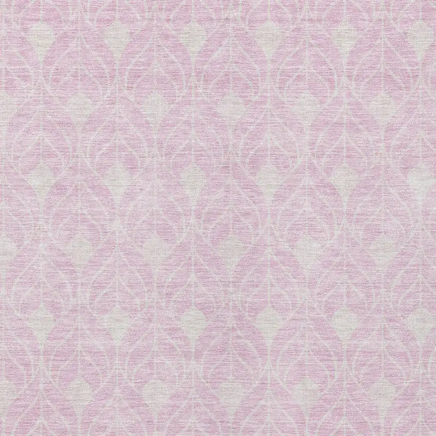 Pink And Ivory Geometric Washable Indoor Outdoor Area Rug Photo 5