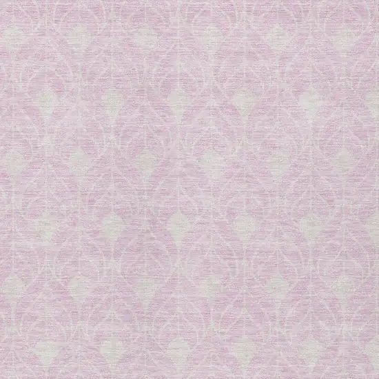 Pink And Ivory Geometric Washable Indoor Outdoor Area Rug Photo 5